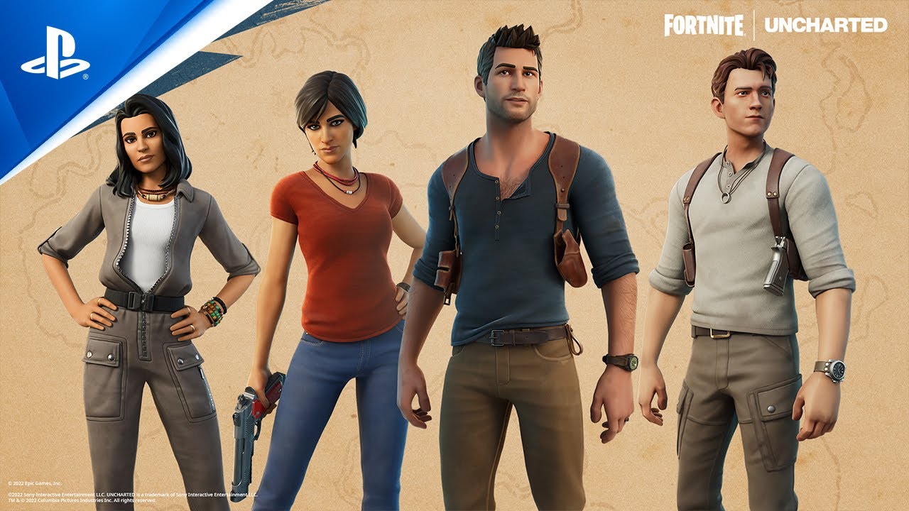 Find your Fortune on the Fortnite Island with Nathan Drake and Chloe Frazer from the Uncharted Series