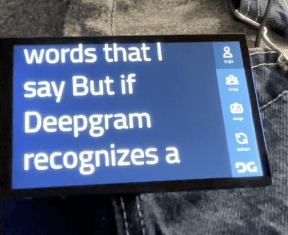 Speech-to-text badge