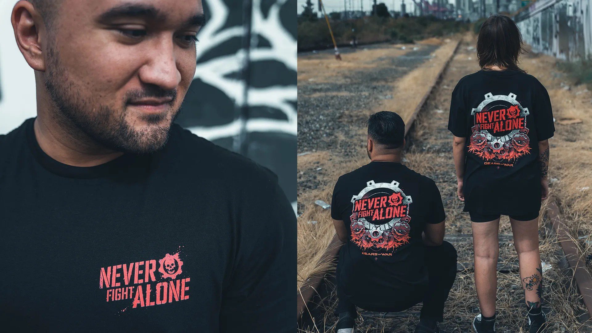 Gears - Never Fight Alone T-shirt Image