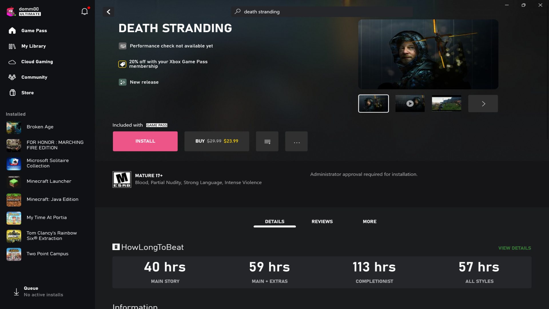 HowLongToBeat Screenshot