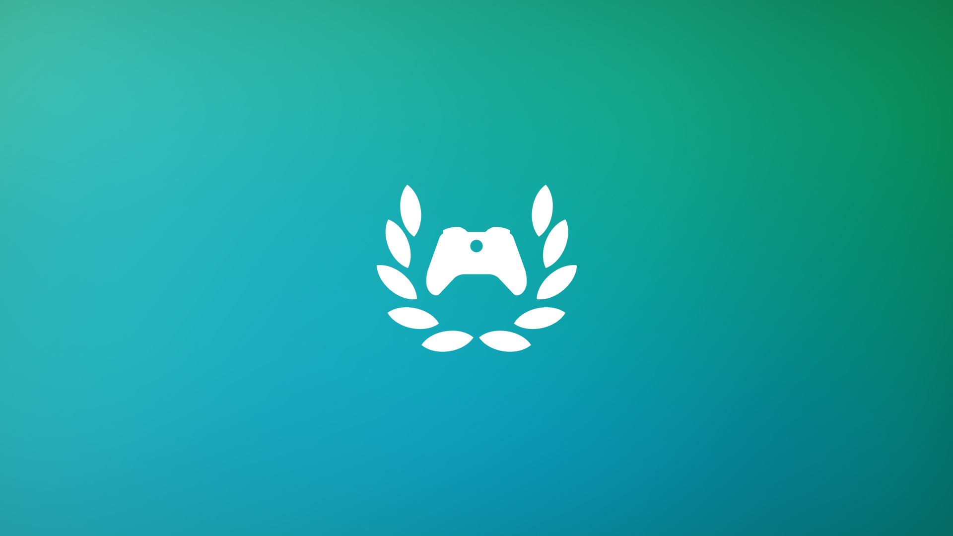 Das Xbox Ambassadors-Logo zeigt einen weißen Controller, umgeben von weißen Lorbeerblättern auf einem Hintergrund mit sanftem Farbton. 