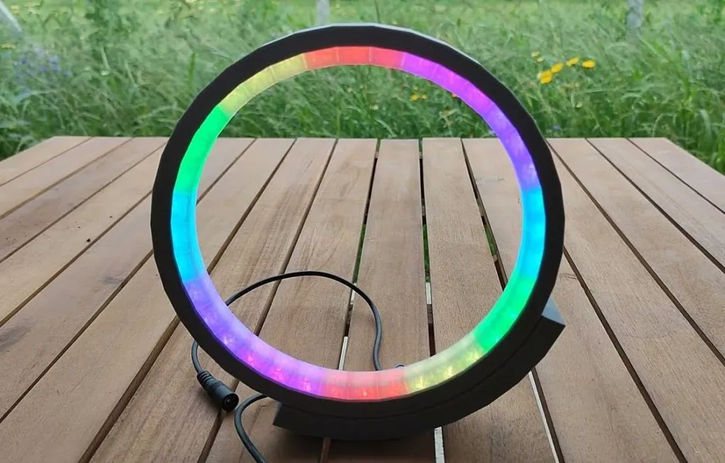 A beautiful minimalist rainbow LED lamp