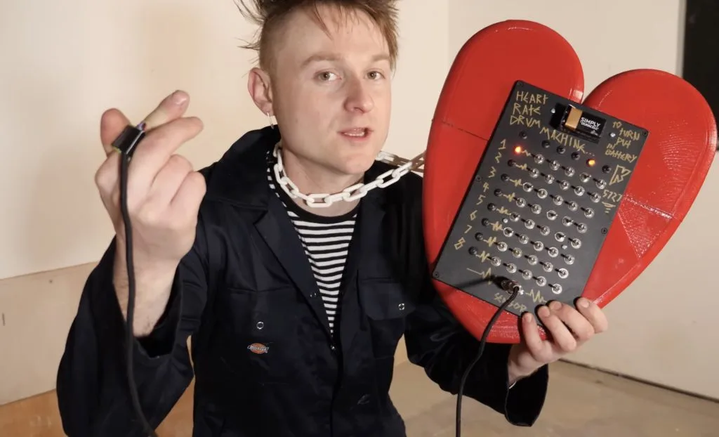 The user’s heart beat controls this drum machine