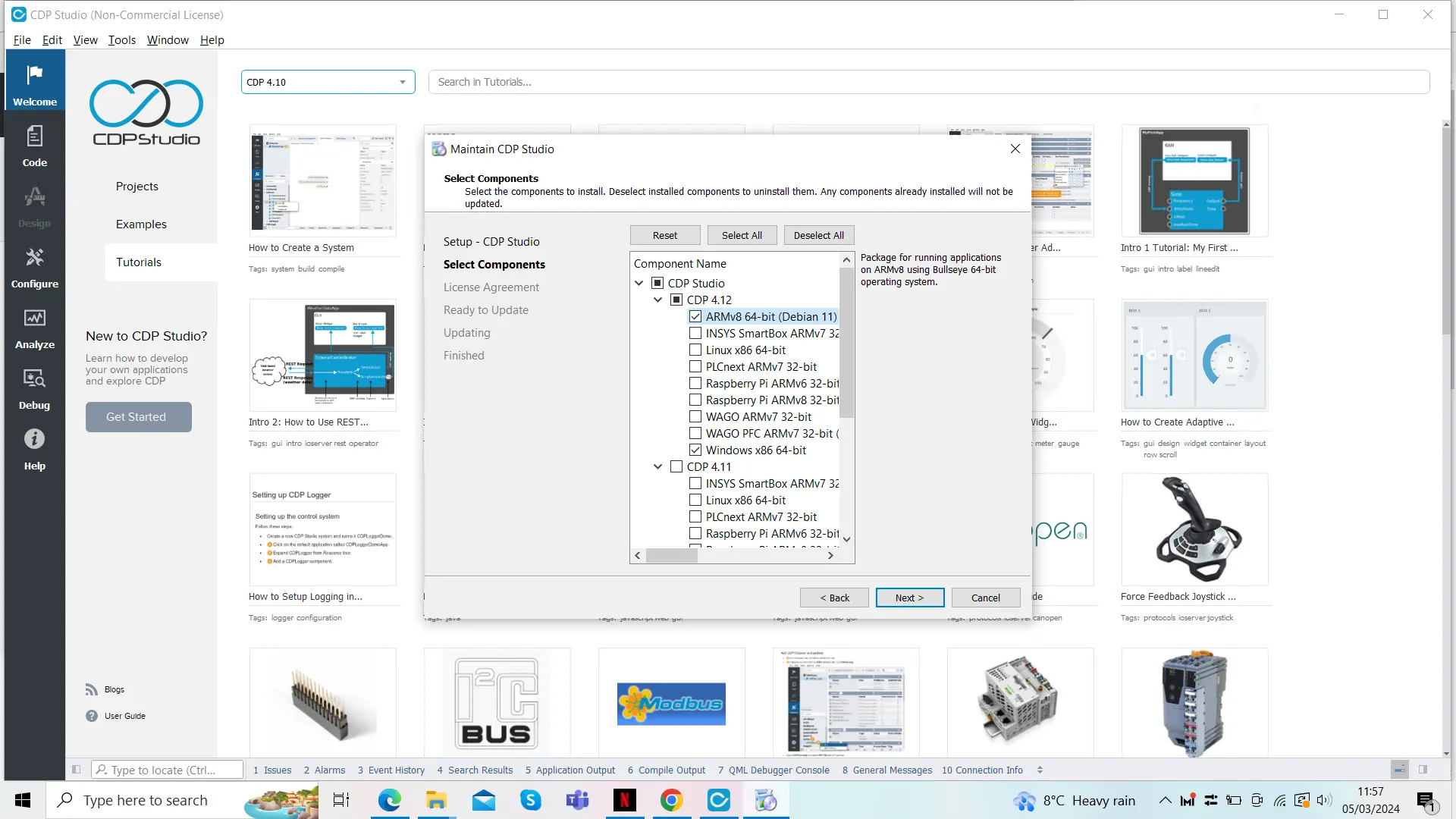 CDP Studio: Control a robot arm