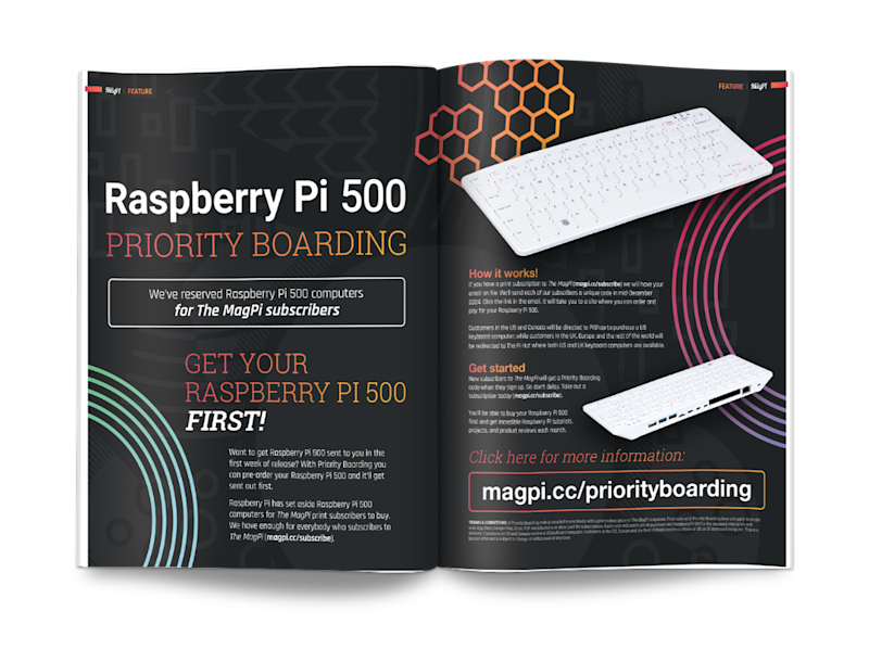 Raspberry Pi 500 and Monitor in The MagPi 149