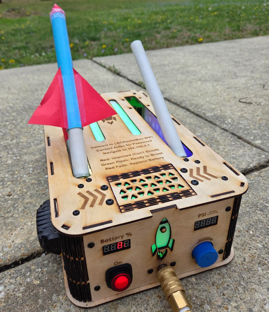 A homemade launchpad for compressed air-powered rockets